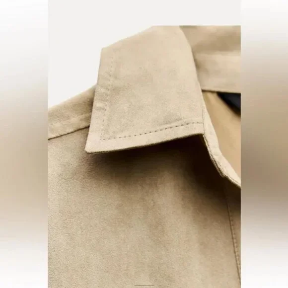 ZARA FAUX SUEDE MINI DRESS - Picture 6 of 7